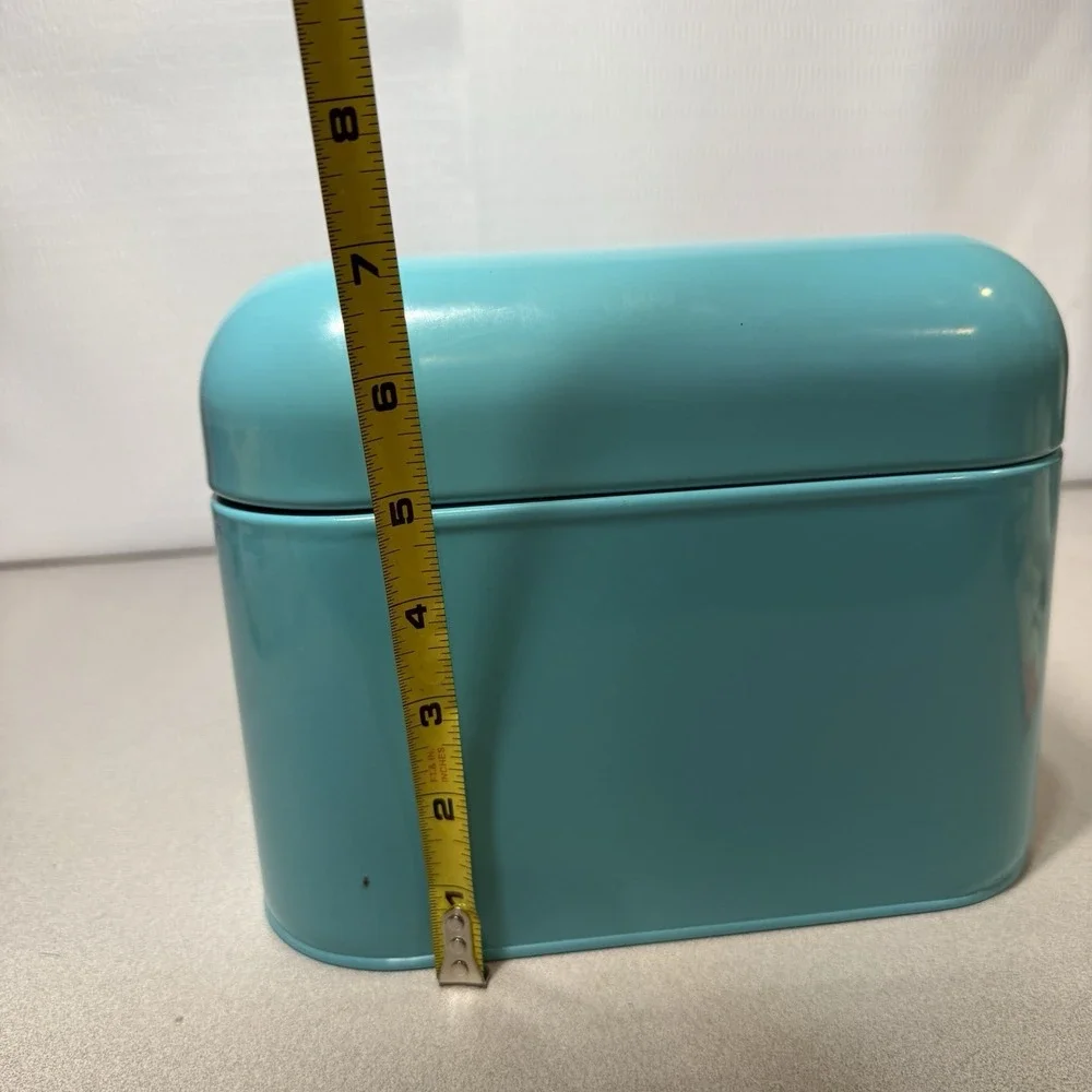 Vintage Metal Bread Box for Kitchen Counter, Bread Bin Storage Container   Green